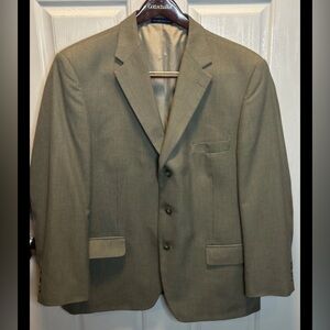 Stafford Essentials Men's Blazer Jacket 44 Short 44S Tan Classic Fit 3-Button